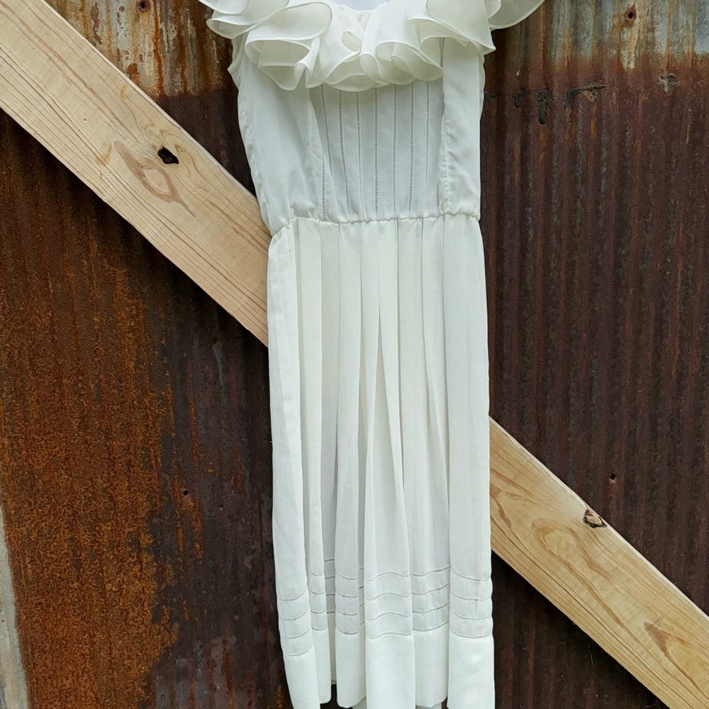 60/70s Albert Nipon Ruffled Midi, S - image 5